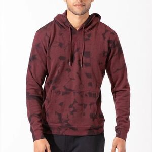 Threads 4 Thought Mens Burgundy Multi Dark Cloud Wash Hoodie Size L
